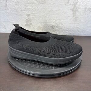 FitFlop Womens Sz 8 Ballet Flats Black Slip On Uberknit Q83-090 Eur 39